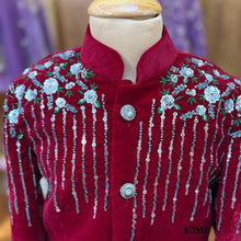 Load image into Gallery viewer, BT2593 Premium Velvet Baby Boy Sherwani – Maroon Royal Drip  Edition
