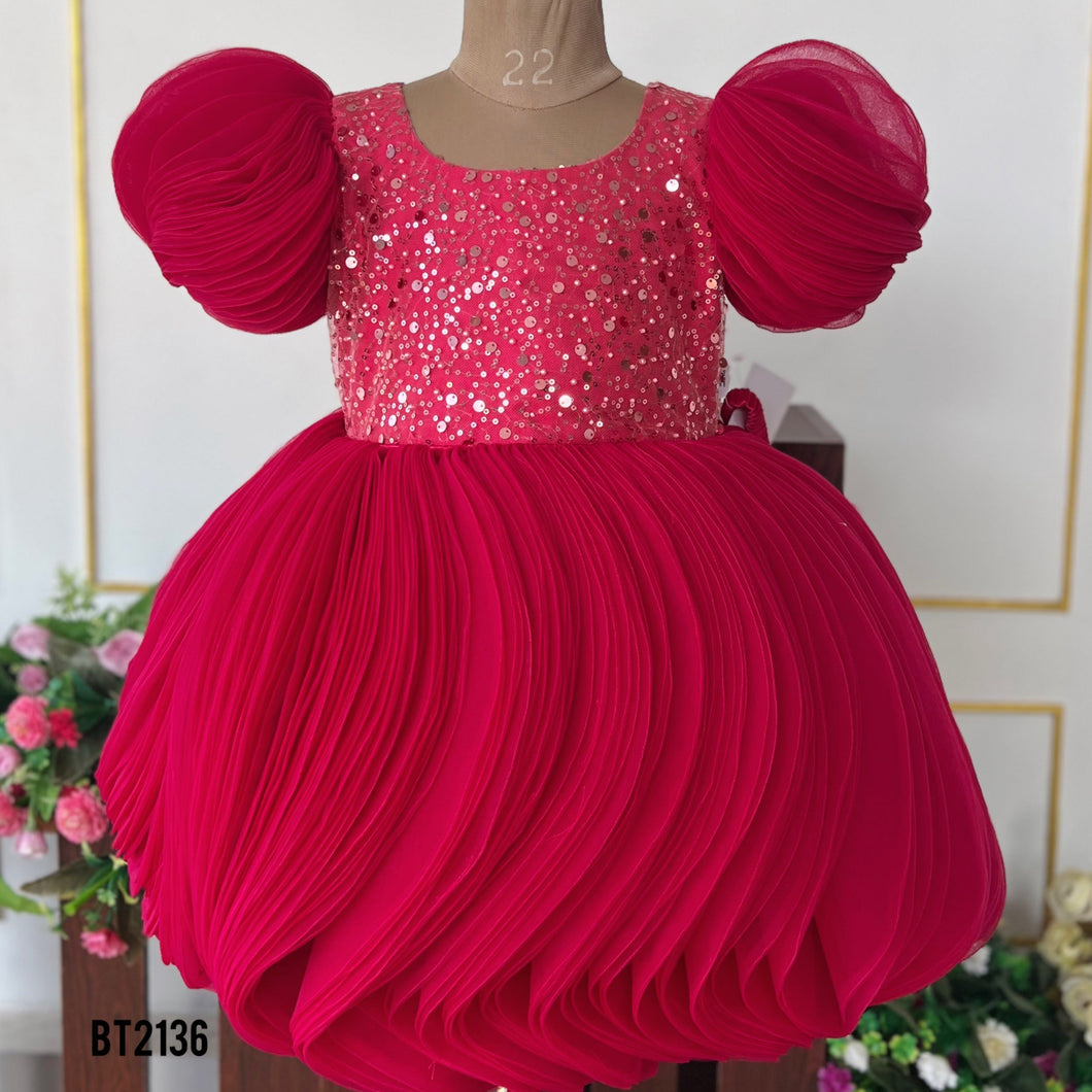 BT2136  Radiant Ruby Pumpkin Party Dress ✨❤️