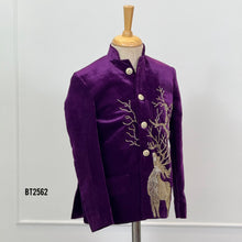 Load image into Gallery viewer, BT2562 Purple Velvet Deer Embroidered Sherwani – Son Edition
