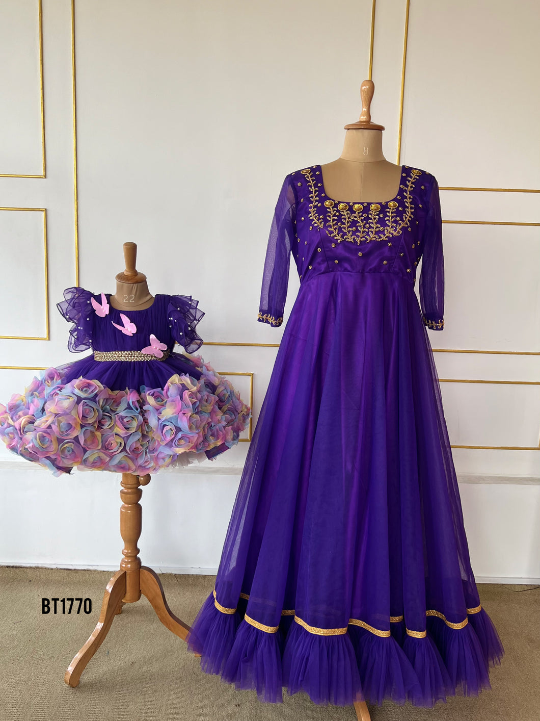 BT1770 Royal Bloom: Princess-Inspired Mommy & Me Gown Set