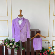 Load image into Gallery viewer, BT2280 Lavender Dream Velvet Suit – A Royal Look for Your Little Gentleman! 👑✨
