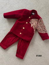 Load image into Gallery viewer, BT2084 🦁 Crimson Majesty: Bold Red Party Wear Jacket for Young Royals 🦁
