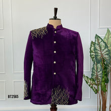 Load image into Gallery viewer, BT2565 Men’s Royal Velvet Sherwani | Groom Wear | Premium Party &amp; Wedding Outfit
