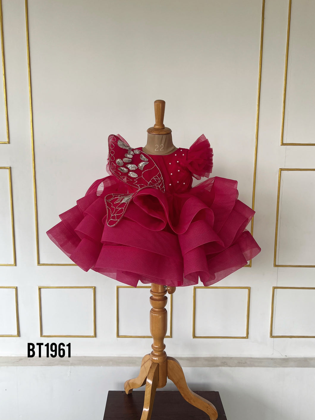 BT1961 Radiant Red Baby Dress – Perfect for Celebrations