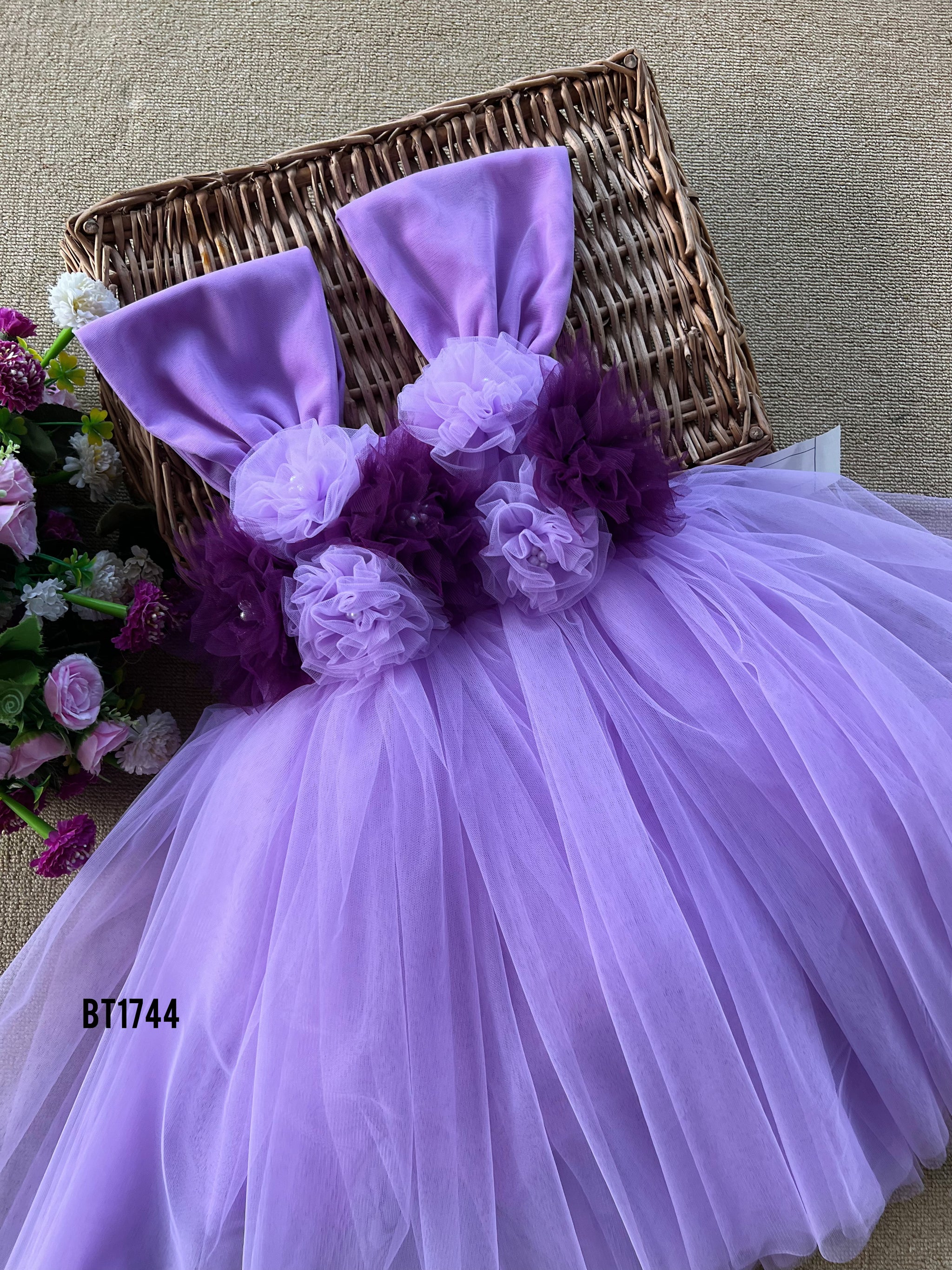 BT1744 Lilac Whisper Gown Where Elegance Meets Whimsy – BabyTeen