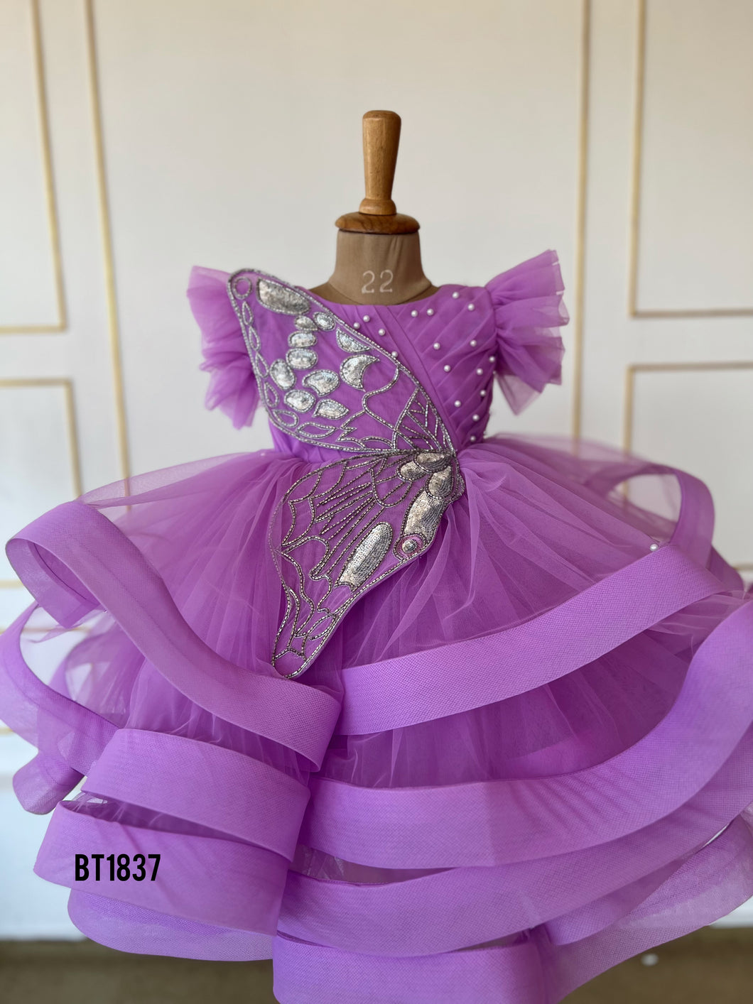 BT1837 Mystic Wings: Enchanted Purple Fairy Dress