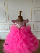 Load image into Gallery viewer, BT1772 Sparkling Pink Flutter Dress - A Fairy-Tale Gown for Your Little Star
