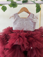 Load image into Gallery viewer, BT1683 Pearl Embellish Birthday Party Wear For Baby Girls

