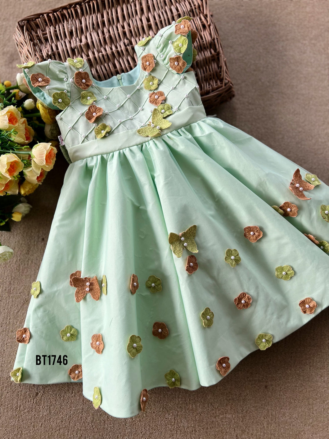 BT1746 Enchanted Garden Party Frock - Whimsical Elegance for Little Ones