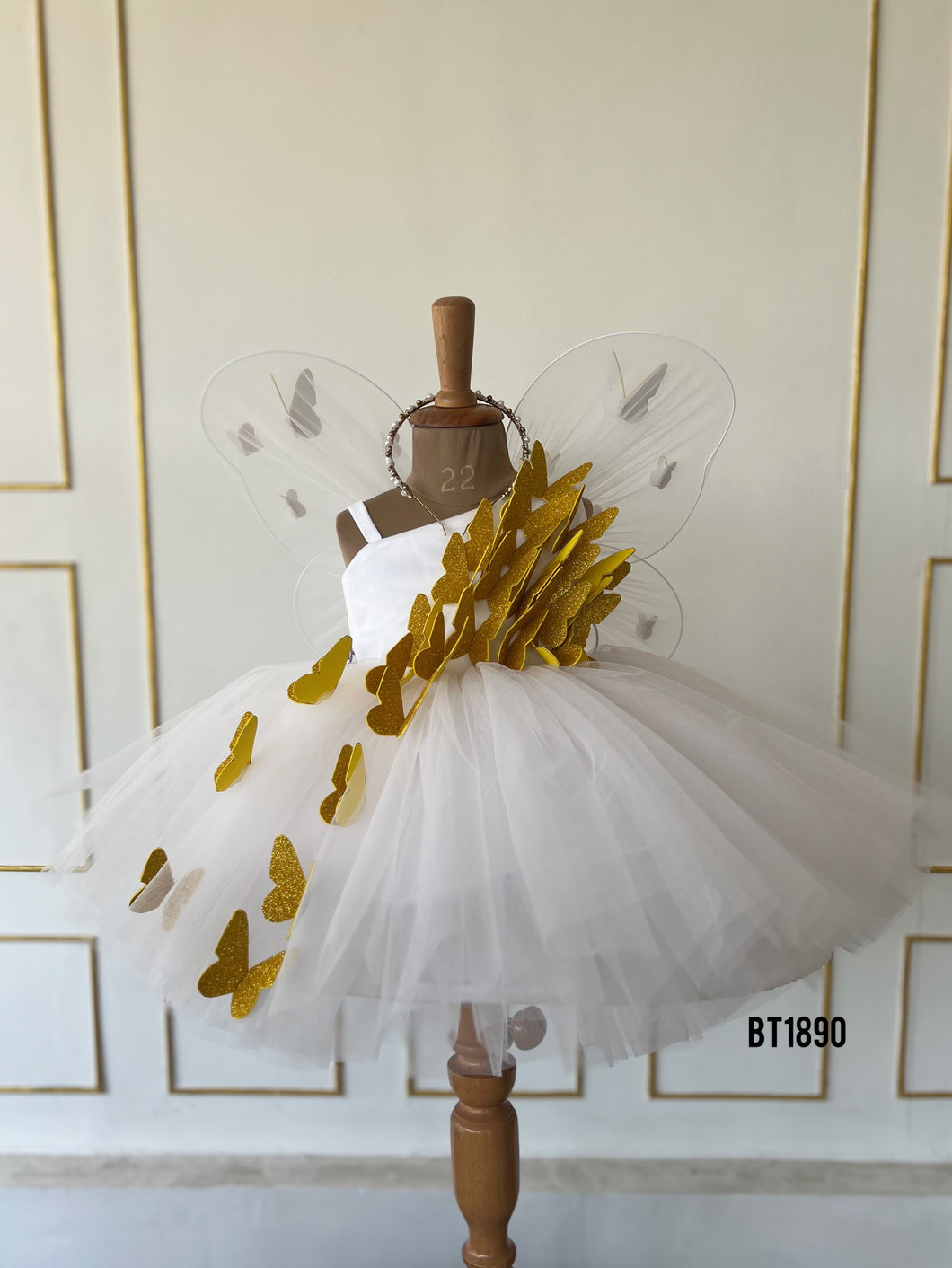 BT1890 Golden Flutter - Angelic Party Frock