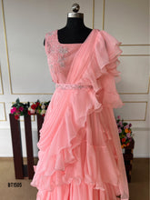 Load image into Gallery viewer, BT1505 Petal Pirouette: Blush Pink Ruffled Mommy &amp; Me Gowns
