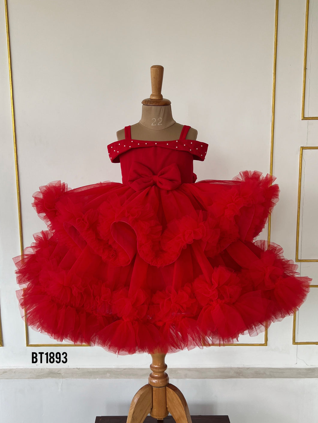 BT1893 Ruby Ruffle Gala Gown  A Red Carpet Affair for the Tiny Trendsetters