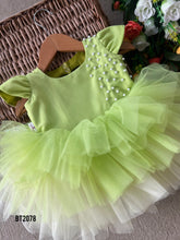 Load image into Gallery viewer, BT2078 🍏 Lime Love: A Playful Dress for Cherished Moments 🎈
