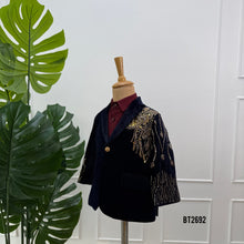 Load image into Gallery viewer, BT2692 Luxury Midnight Blue Designer Blazer for Baby Boys
