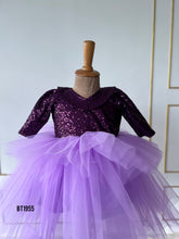 Load image into Gallery viewer, BT1955 Sparkling Purple Baby Dress – Perfect for Celebrations
