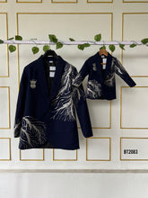 Load image into Gallery viewer, BT2083 🌌 Little Prince’s Navy Charm Party Wear Blazer For Little Boys 👑
