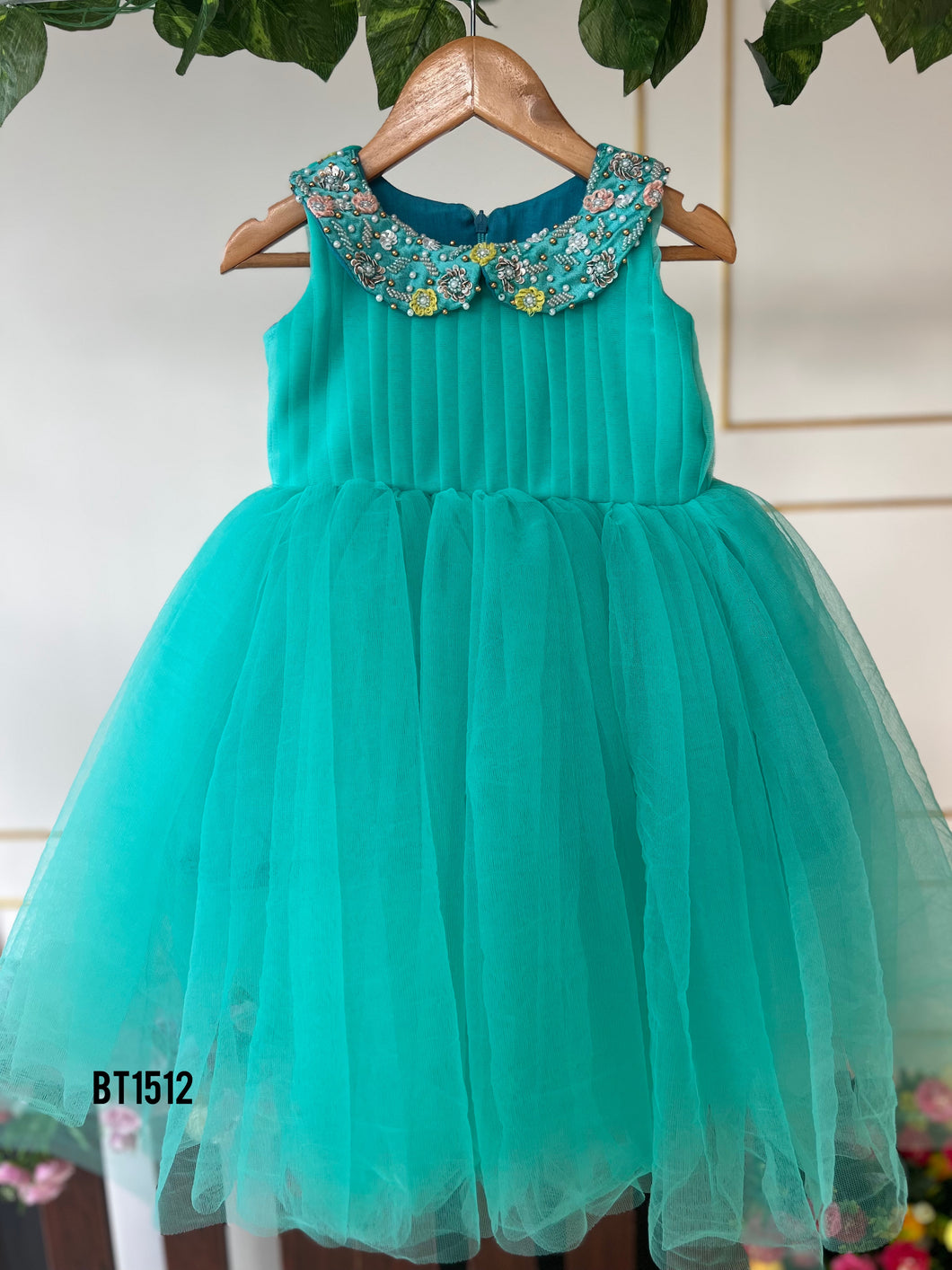 BT1512 Aqua Gemstone Garden Dress - A Sparkle of Joy
