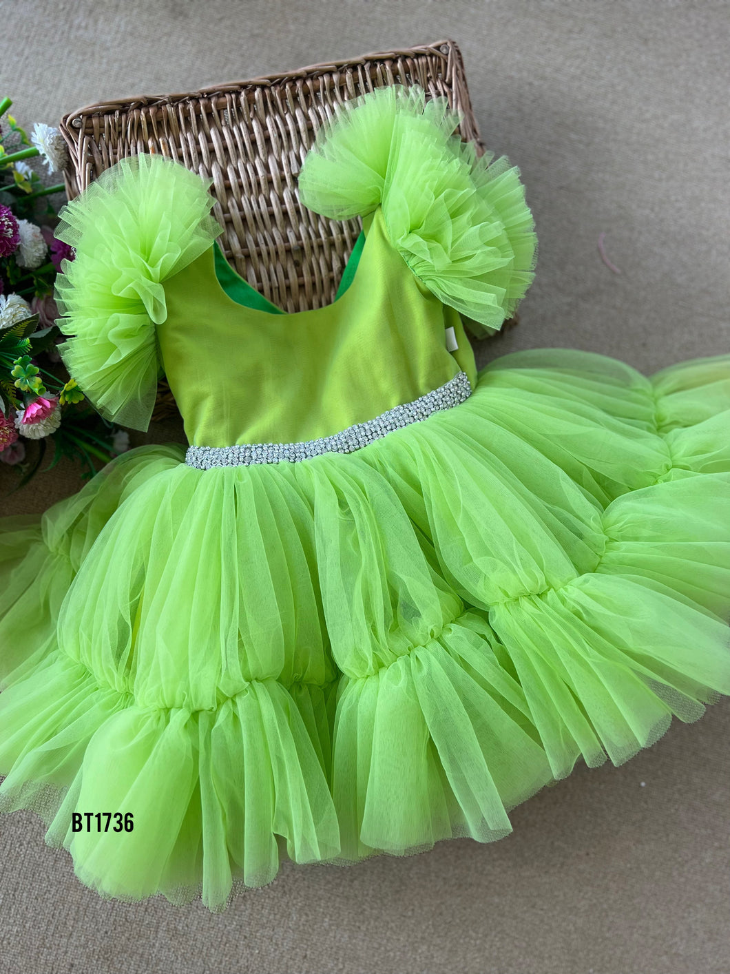 BT1736 Lime Light Party Dress - Sparkle and Frill for Your Little Star