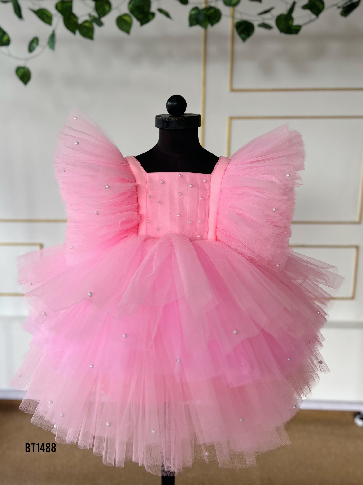 BT1488 Pink Butterfly Fairy Tale Princess Gown BabyTeen Fashion BT1488 Pink Butterfly Fairy Tale Princess Gown BabyTeen Fashion