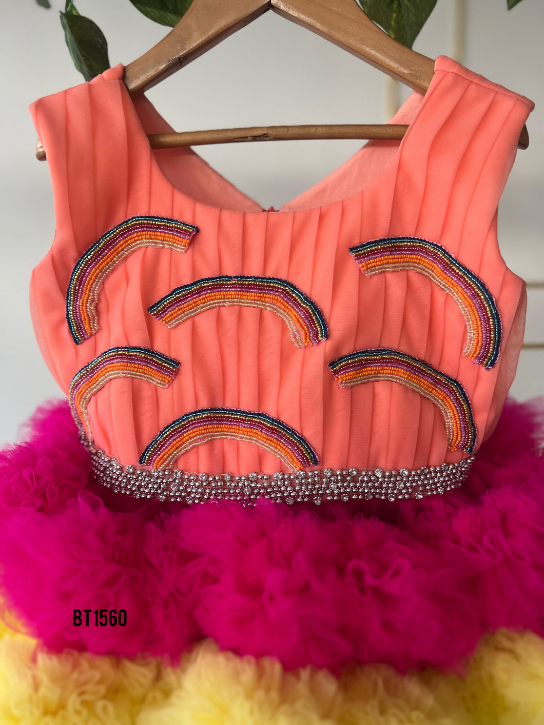 BT1560 Rainbow Theme Birthday Frock