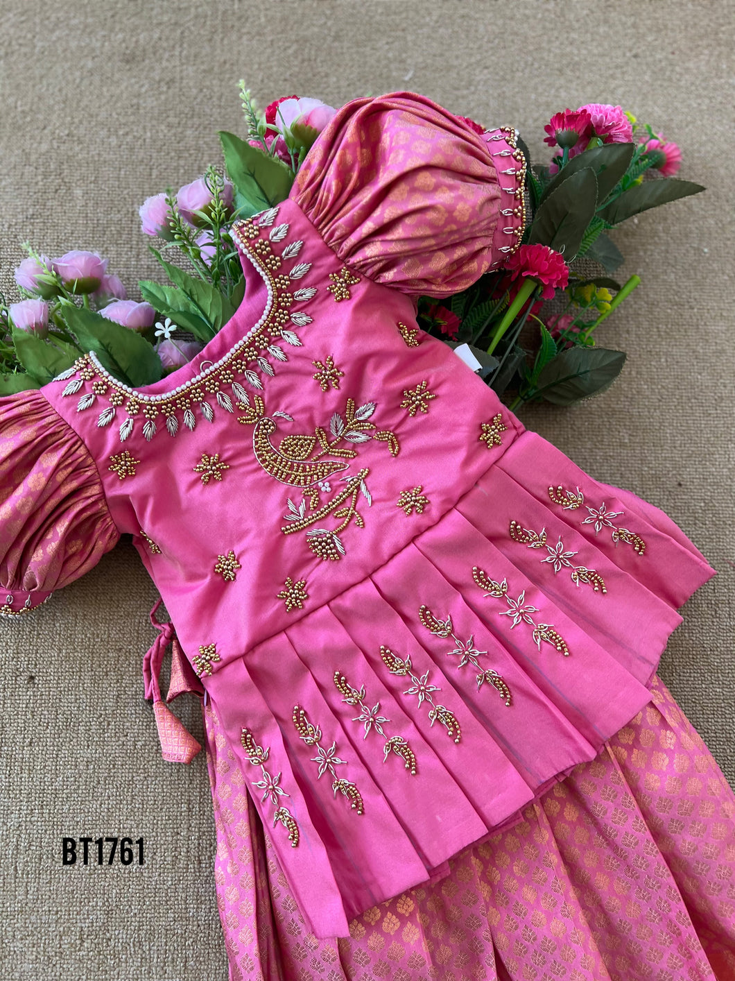 BT1761 Regal Rose Embroidered Elegance Dress for Little Ladies