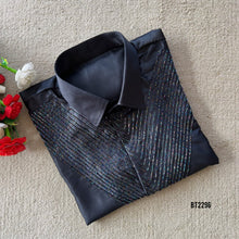 Load image into Gallery viewer, BT2296 ✨Dazzling Star Black Party Shirt – Dress Up Like a Prince!✨
