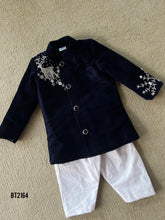 Load image into Gallery viewer, BT2164 Regal Velvet Deer Embroidered Party Wear Outfit for Your Little Boys 🦌✨
