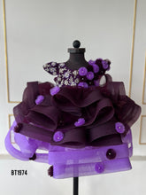 Load image into Gallery viewer, BT1974 💜 Royal Elegance: Purple Floral Fantasy Dress for Little Princesses 💜
