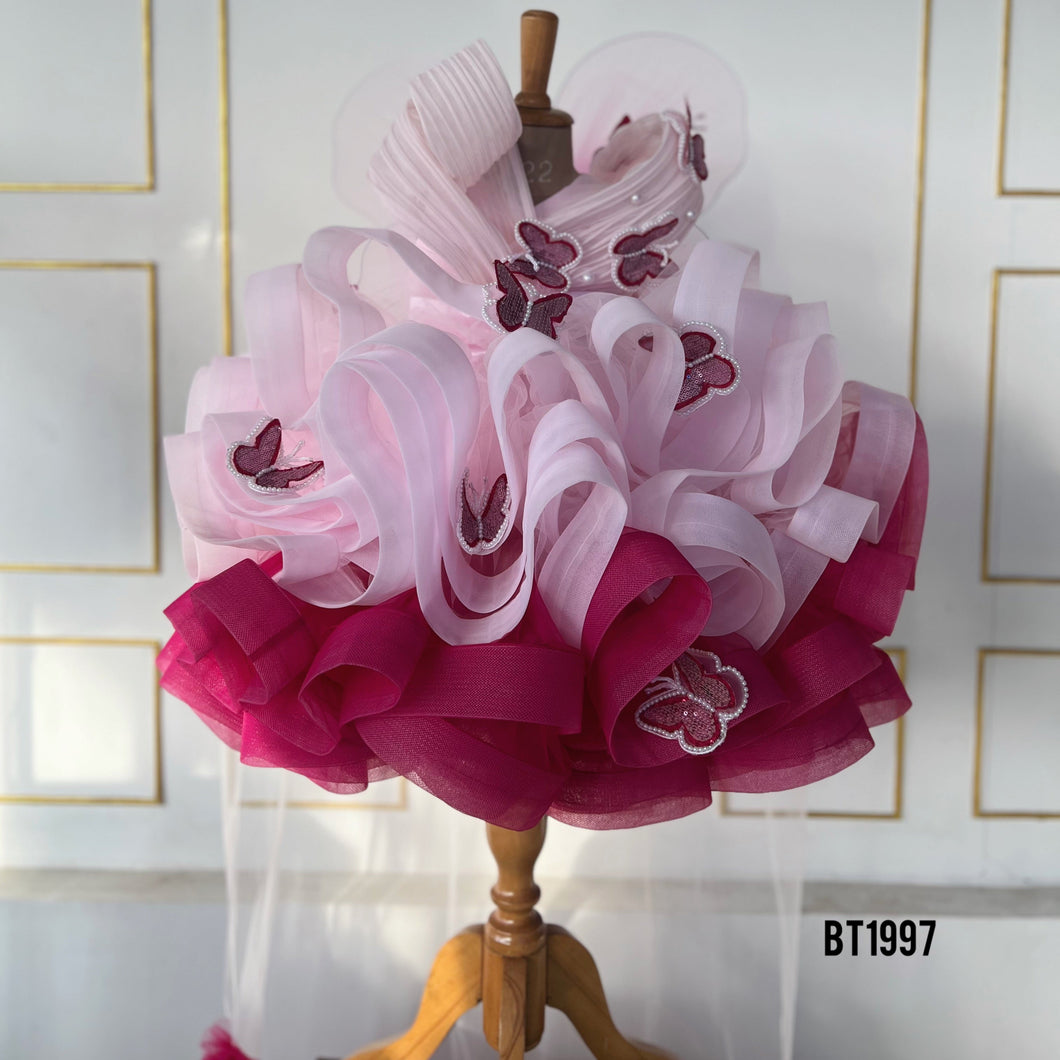 BT1997 🦋 Butterfly Garden Dress – Flutter into Magical Moments 🌸🦋