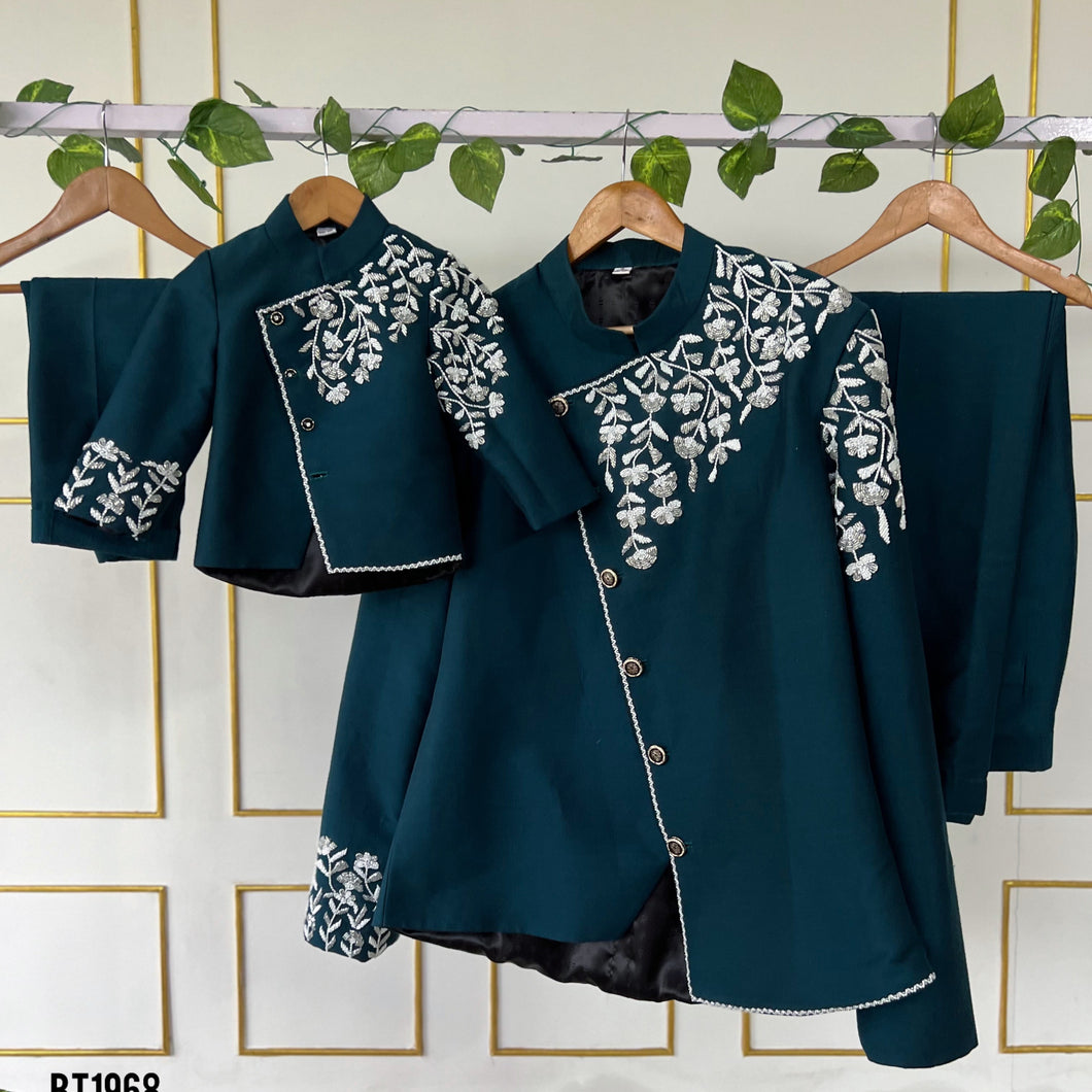 BT1968 Dad & Son Forest Green Royal Outfit 🌿✨