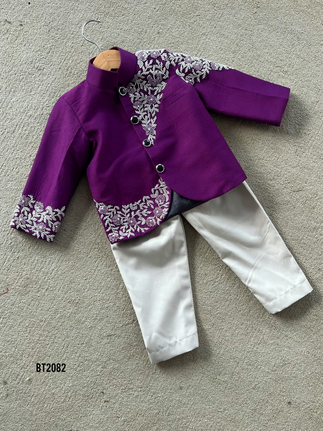 BT2082 💜 Regal Purple Boys Party Wear Sherwani: Elegance for Every Occasion 🎉