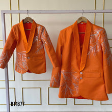 Load image into Gallery viewer, BT1877 Vibrant Orange Dad &amp; Baby Suit Set 🌟🧡
