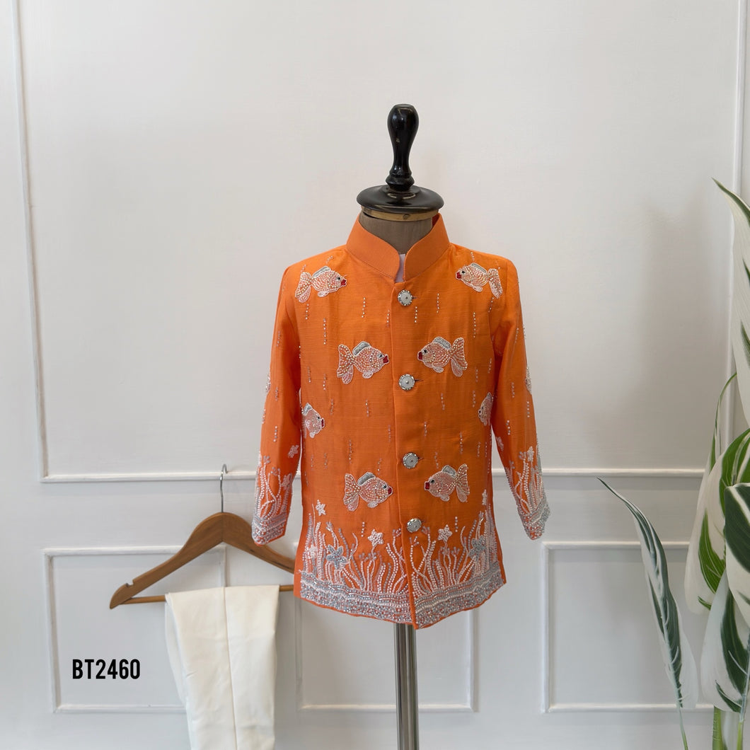 BT2460 Underwater Theme Embroidered Designer Baby Boy Jodhpuri Set 🌊🐠✨