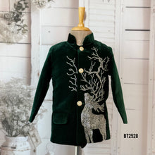 Load image into Gallery viewer, BT2528 Deer 🦌 Designer Baby Boy Velvet Party Wear Jacket
