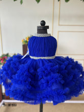 Load image into Gallery viewer, BT1553 Ruffle Halter Neck Birthday Frock
