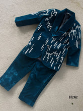 Load image into Gallery viewer, BT2162 Velvet Lightning Party Wear Blazer Set for Your Dashing Little Boy ⚡💙

