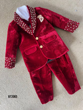 Load image into Gallery viewer, BT2065 Royal Red Velvet Party Wear Suit for Your Little Boys 👑❤️

