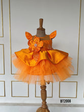 Load image into Gallery viewer, BT2008 🌼 Radiant Orange Flower Dress – Perfect for Birthday Sparkles! ✨🌸
