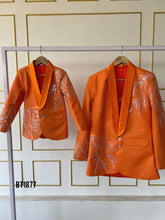 Load image into Gallery viewer, BT1877 Gleaming Coral - Embroidered Boys Party Wear Blazer
