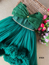 Load image into Gallery viewer, BT1634 Emerald Enchantment Festive Dress - A Touch of Sparkle for Your Little Star
