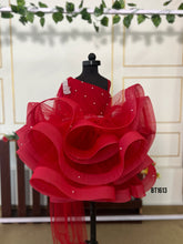 Load image into Gallery viewer, BT1613 Bouncy Pearl Birthday Party Wear Frock For Baby Girls
