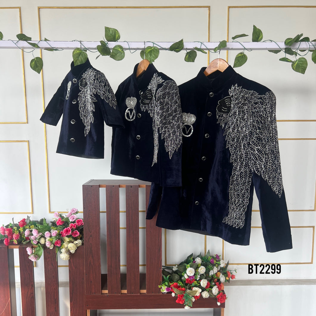 BT2299 👑 Royal Majesty Family Twinning Set – Dad & Son Matching Perfection! 🖤✨