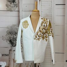 Load image into Gallery viewer, BT2543 Ivory Gold Royal Embroidered Party Blazer for Boys
