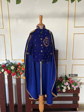 Load image into Gallery viewer, BT2208 Royal Blue Prince Cape Set Boys Party Wear: Fit for a Little King 👑✨
