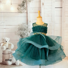 Load image into Gallery viewer, BT2503 Emerald Green Family Combo Outfit | Dad, Mom &amp; Baby Matching Party Wear Set
