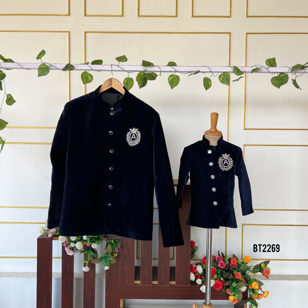 BT2269 Royal Father-Son Velvet Suit – A Timeless Duo Look for Grand Celebrations! 👨‍👦✨