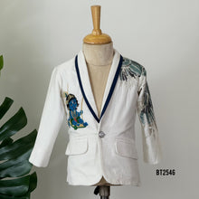 Load image into Gallery viewer, BT2546 Ivory Krishna Embroidered Designer Blazer for Boys
