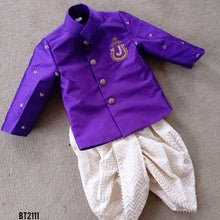 Load image into Gallery viewer, BT2111 Royal Purple Ethnic Set with Dhoti for Little Boys 👑✨
