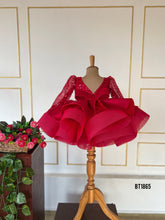 Load image into Gallery viewer, BT1865 Ruby Rhapsody: Red Sequin Enchantment Gown
