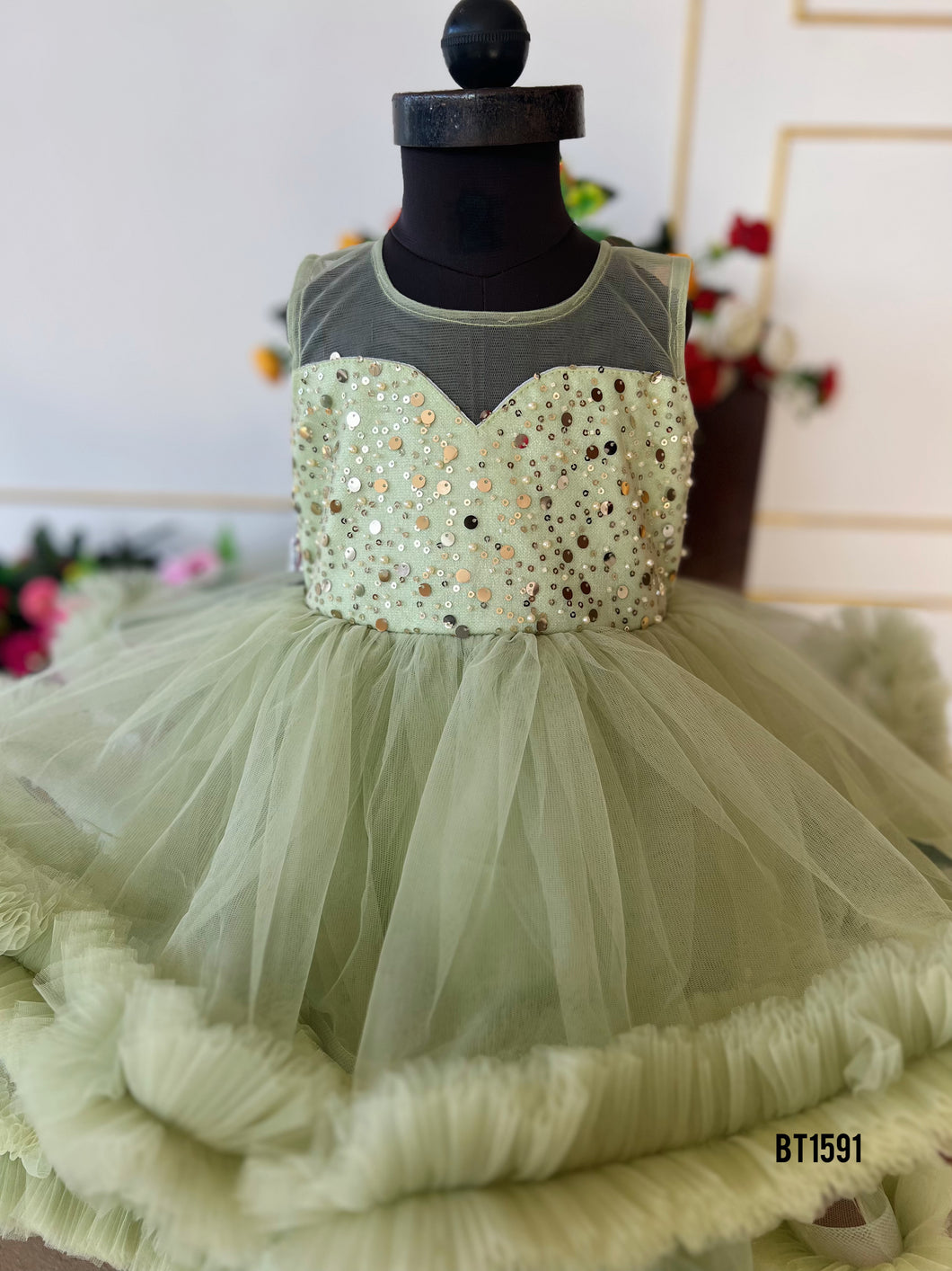 BT1591 Glistening Elegance Baby Gown - Dazzle at Every Soiree!